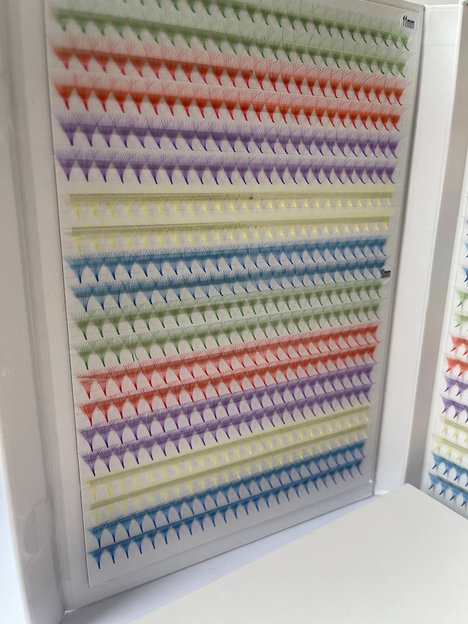 10D-пучкові вії кольоровий мікс довжин Мах для нарощення (товщина 0.05mm)