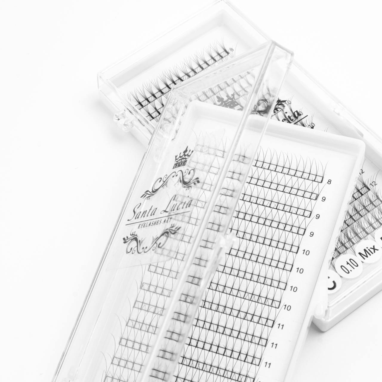 2D-пучкові вії мікс довжин для нарощення (товщина 0.10mm)