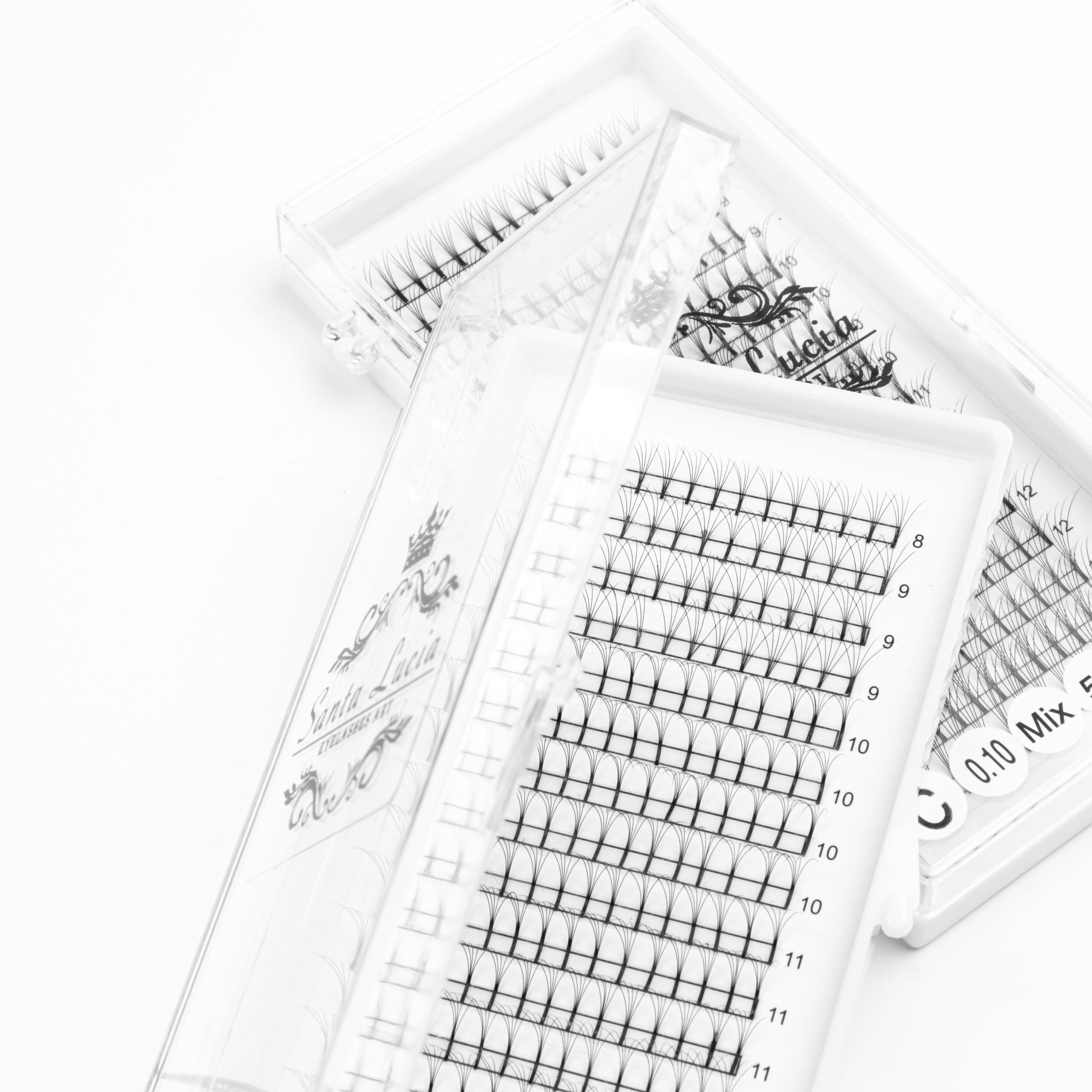 5D-пучкові вії мікс довжин для нарощування (товщина 0.07mm)