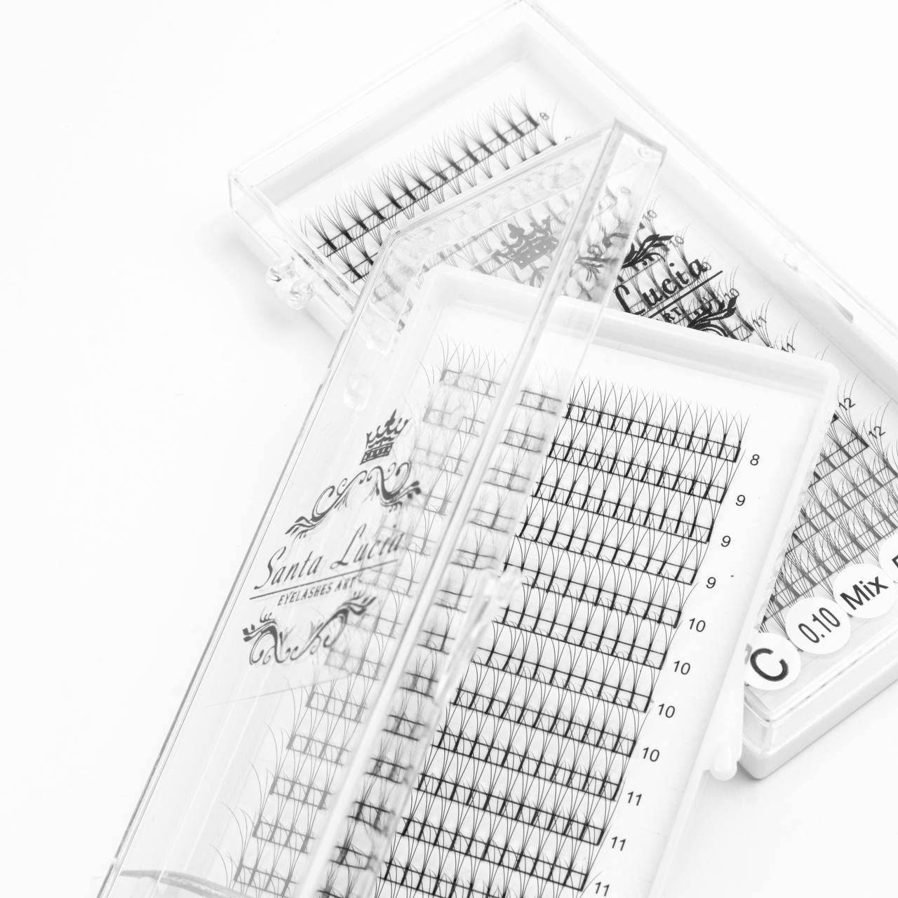 3D-пучкові вії мікс довжин для нарощування (товщина 0.10mm)